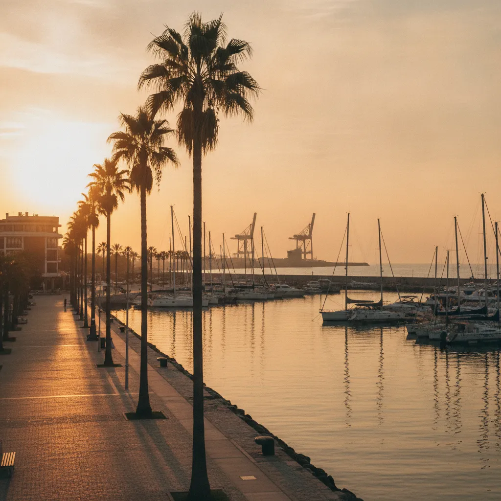 Burgas seafront promenade and marina at golden hour ahead of Eurovision 2027