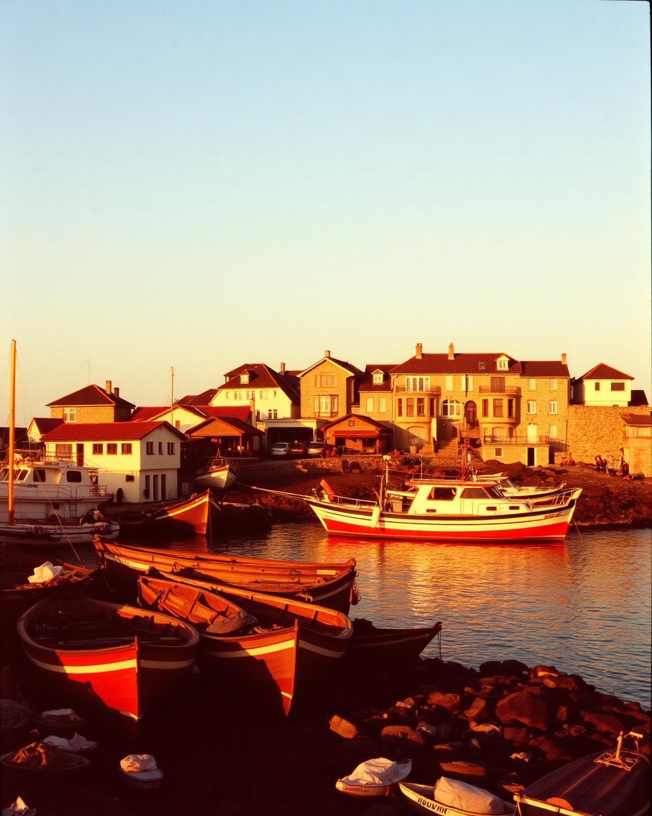 Timber houses on the cliff edge in Sozopol old town