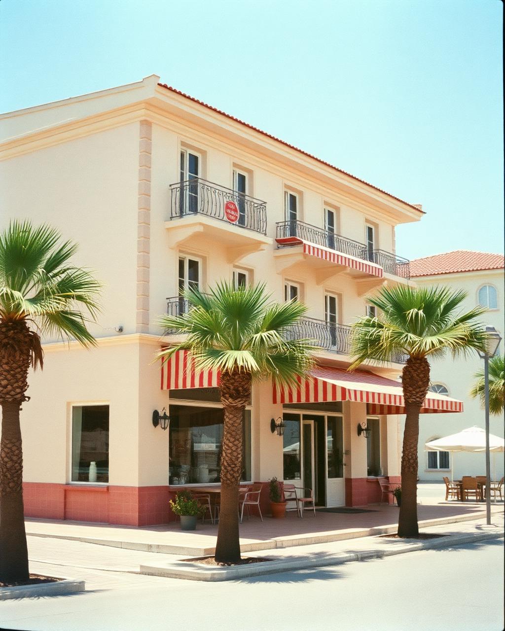 Boutique guesthouse room in Burgas with retro furniture and shutters